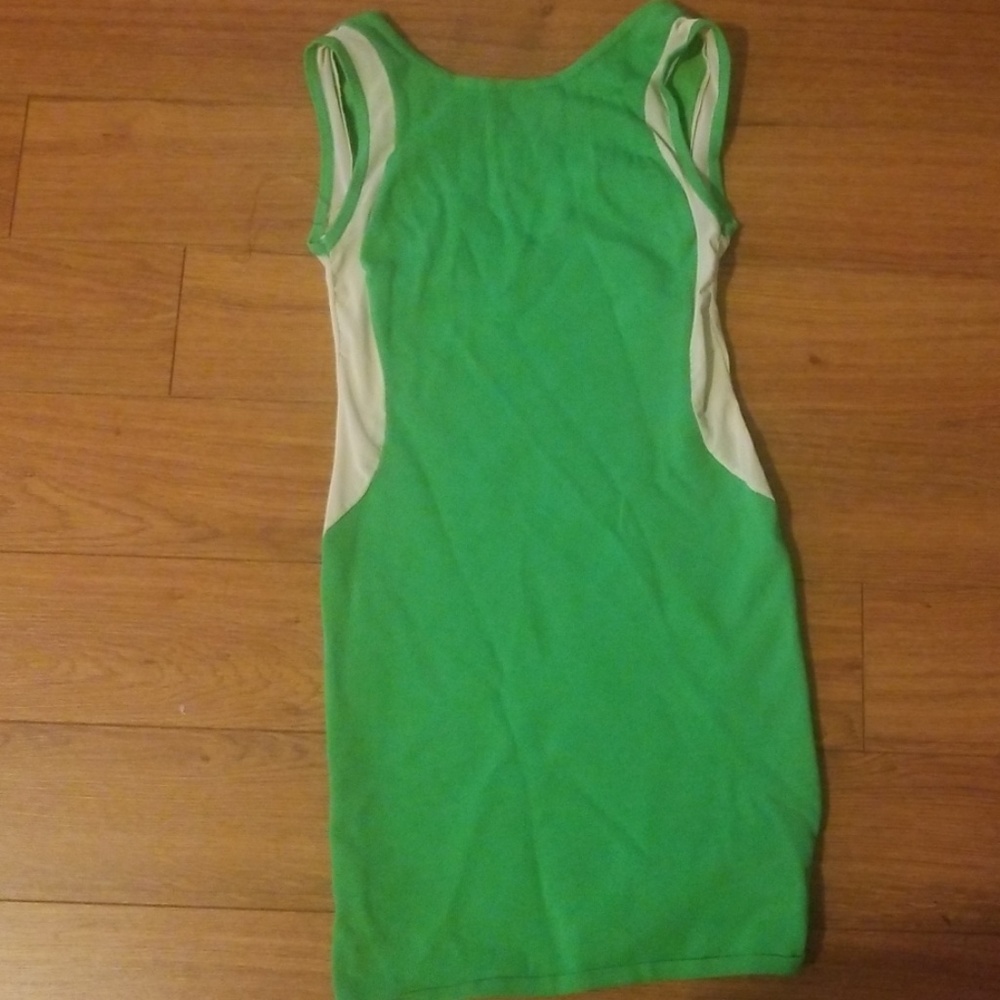 Lime bandage dress sheer sides